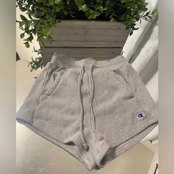 Champion Reverse Weave Small Gray Women Booty Sport Shorts Surf Run Gym - Picture 1 of 9